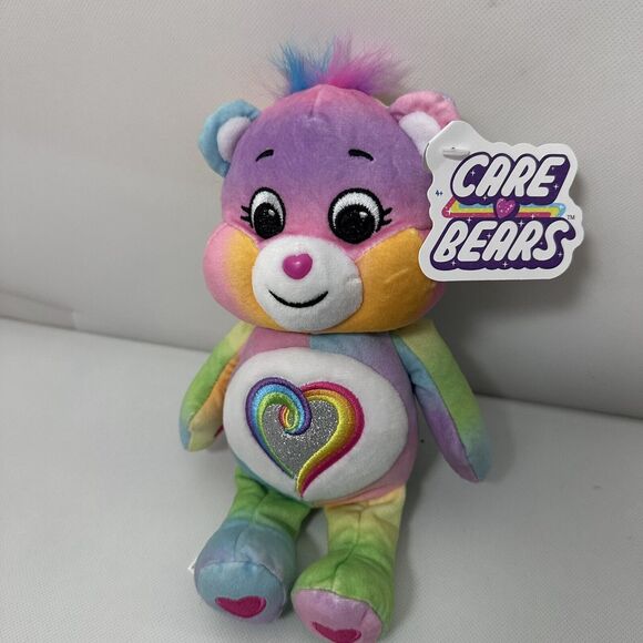 NWT Care Bears Unlock The Magic Rainbow Heart Togetherness Plush TieDye Bear 11" - Picture 1 of 4